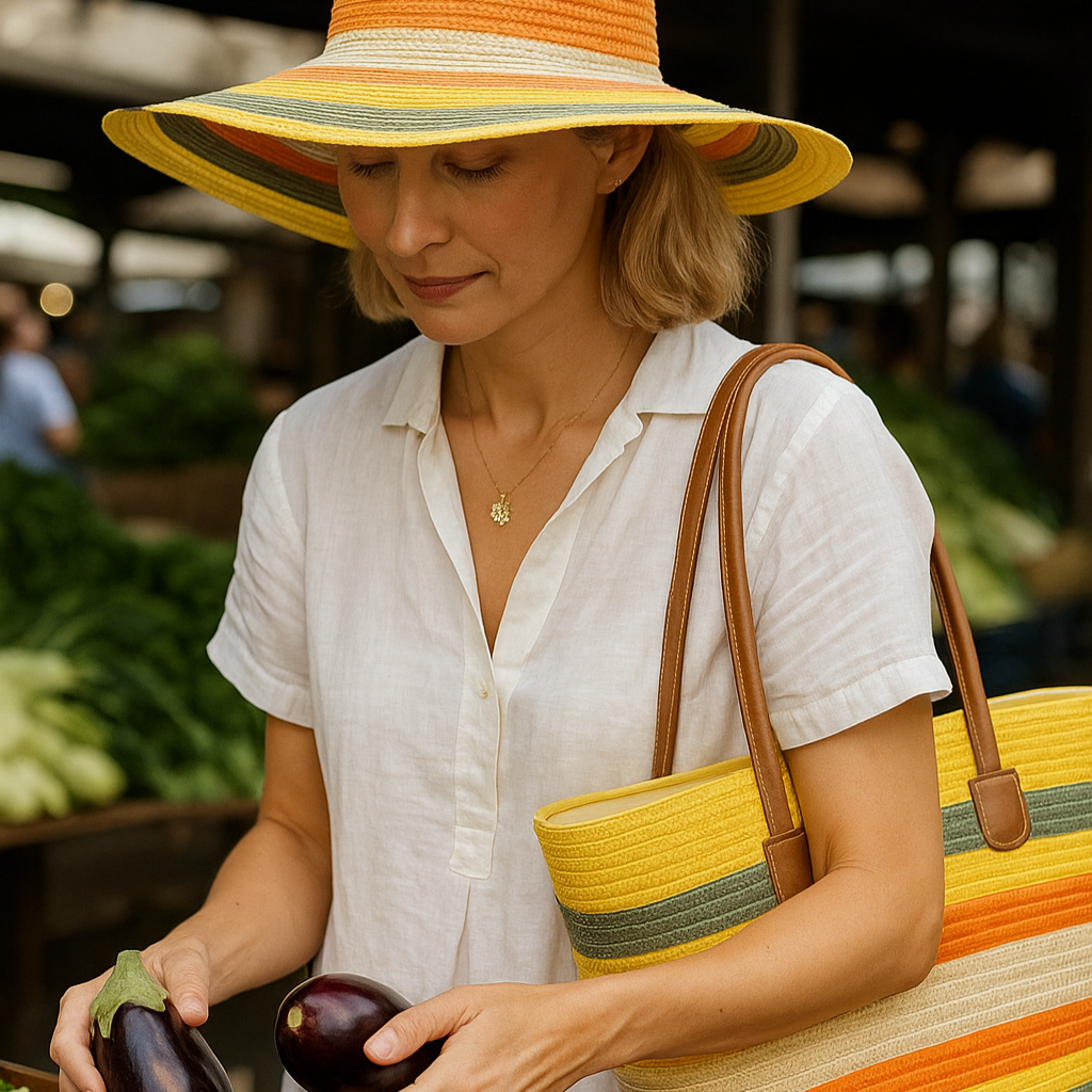 Amara Straw Bag and Hat Set