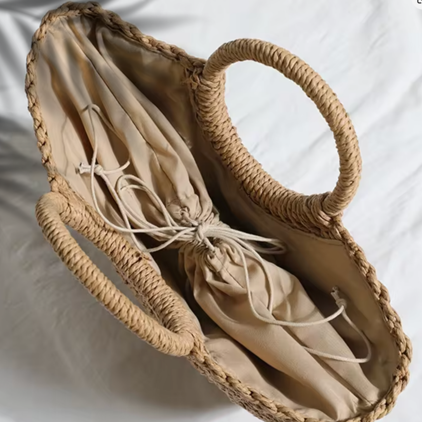 Half-Moon Straw Bag