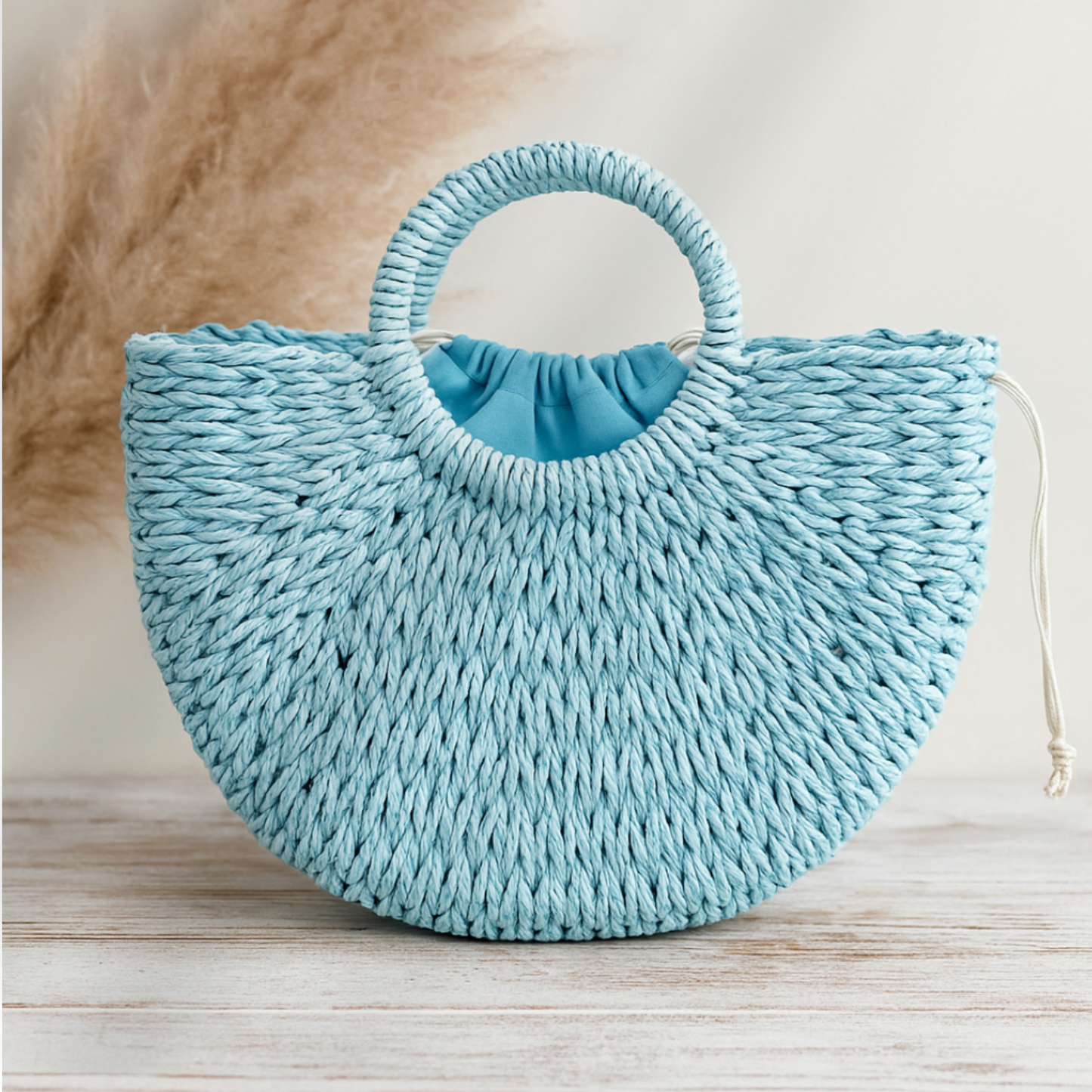 Half-Moon Straw Bag