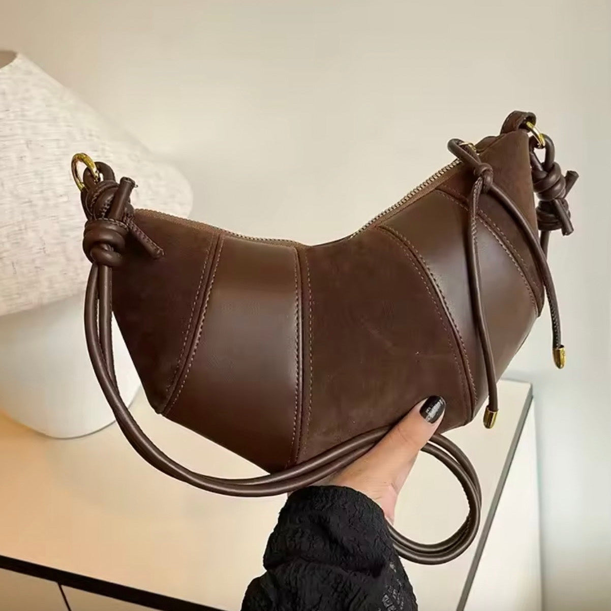 Lina Croissant Leather Bag