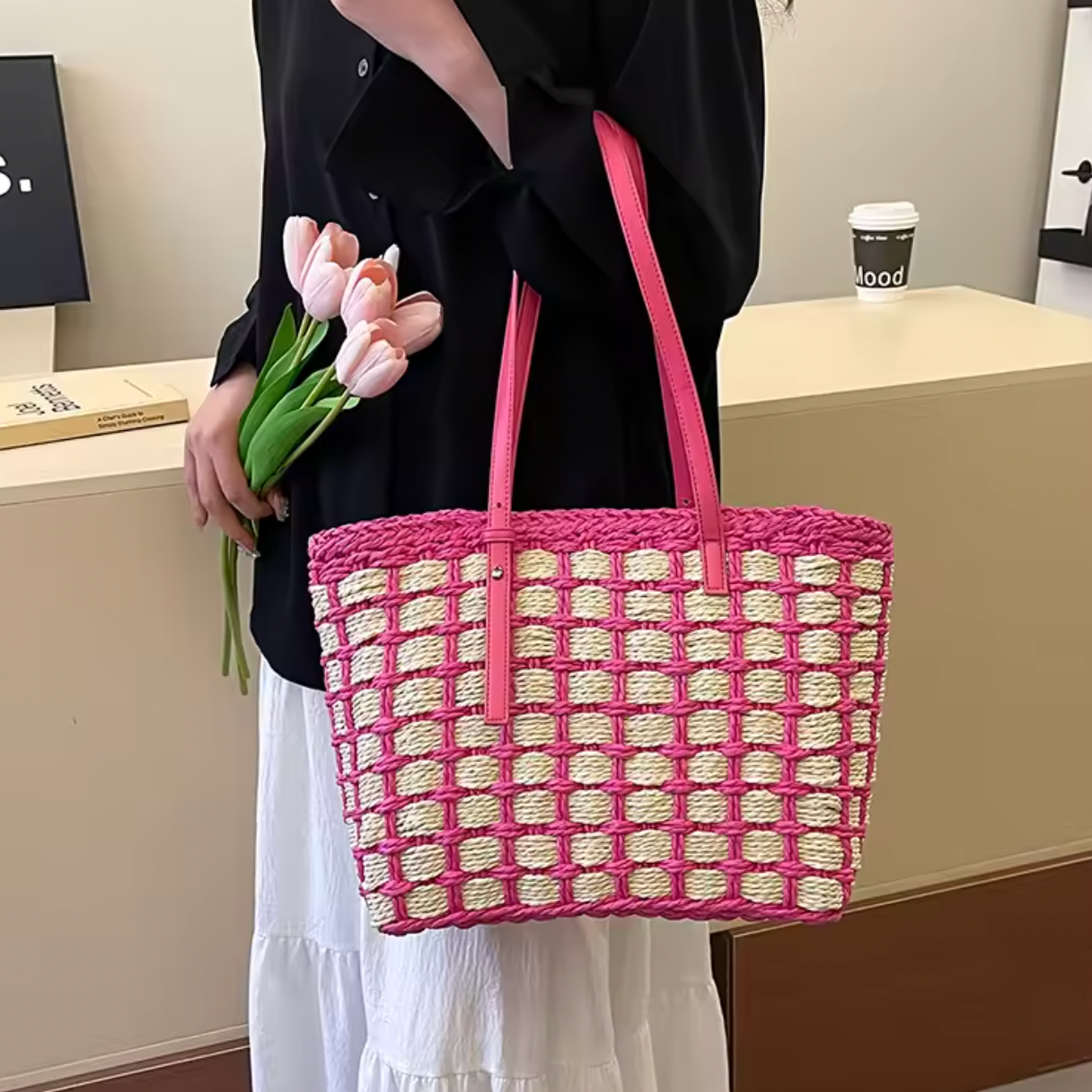 Emma Straw Tote Bag