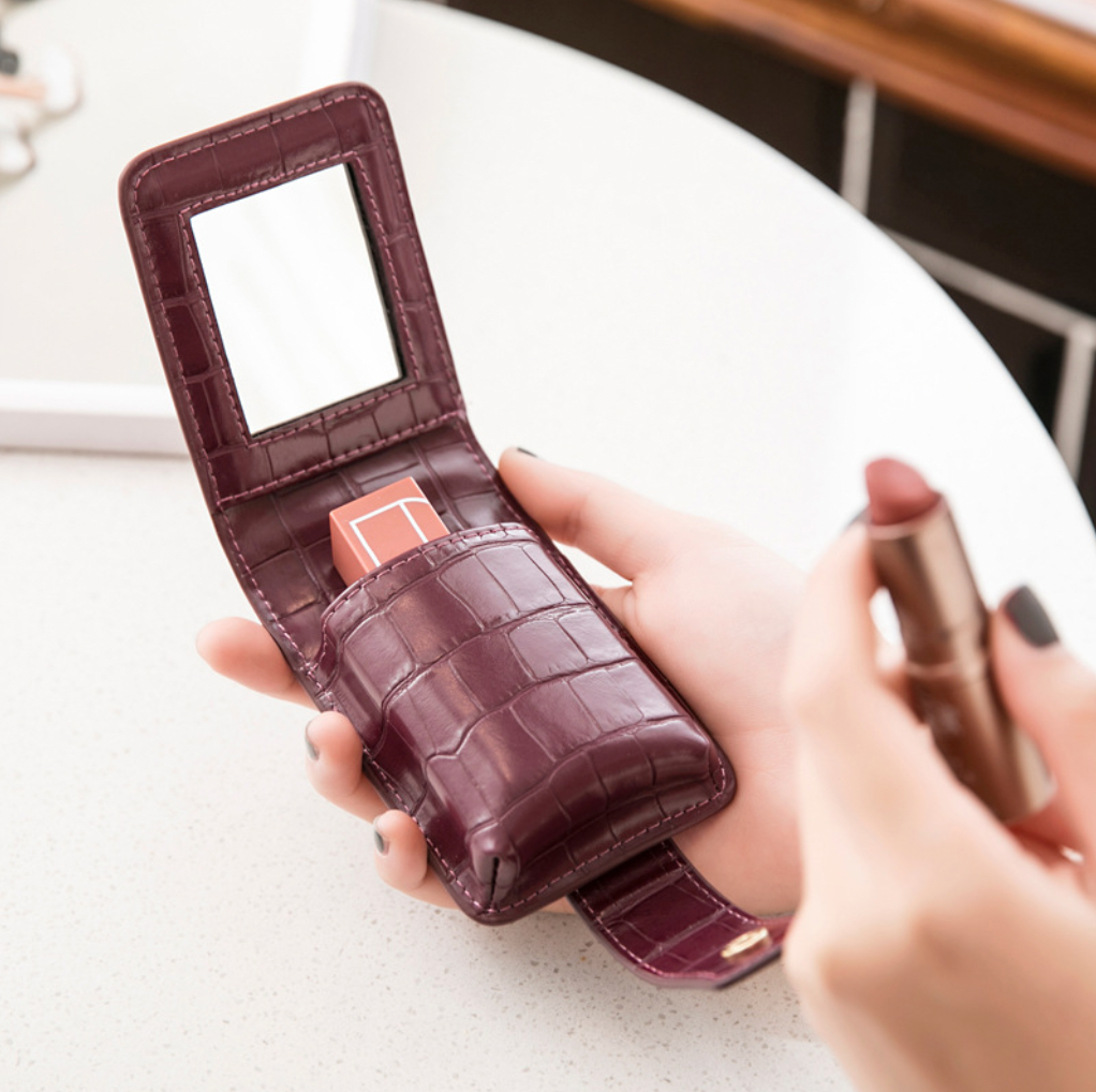LuxeFold Lipstick Case with Mirror