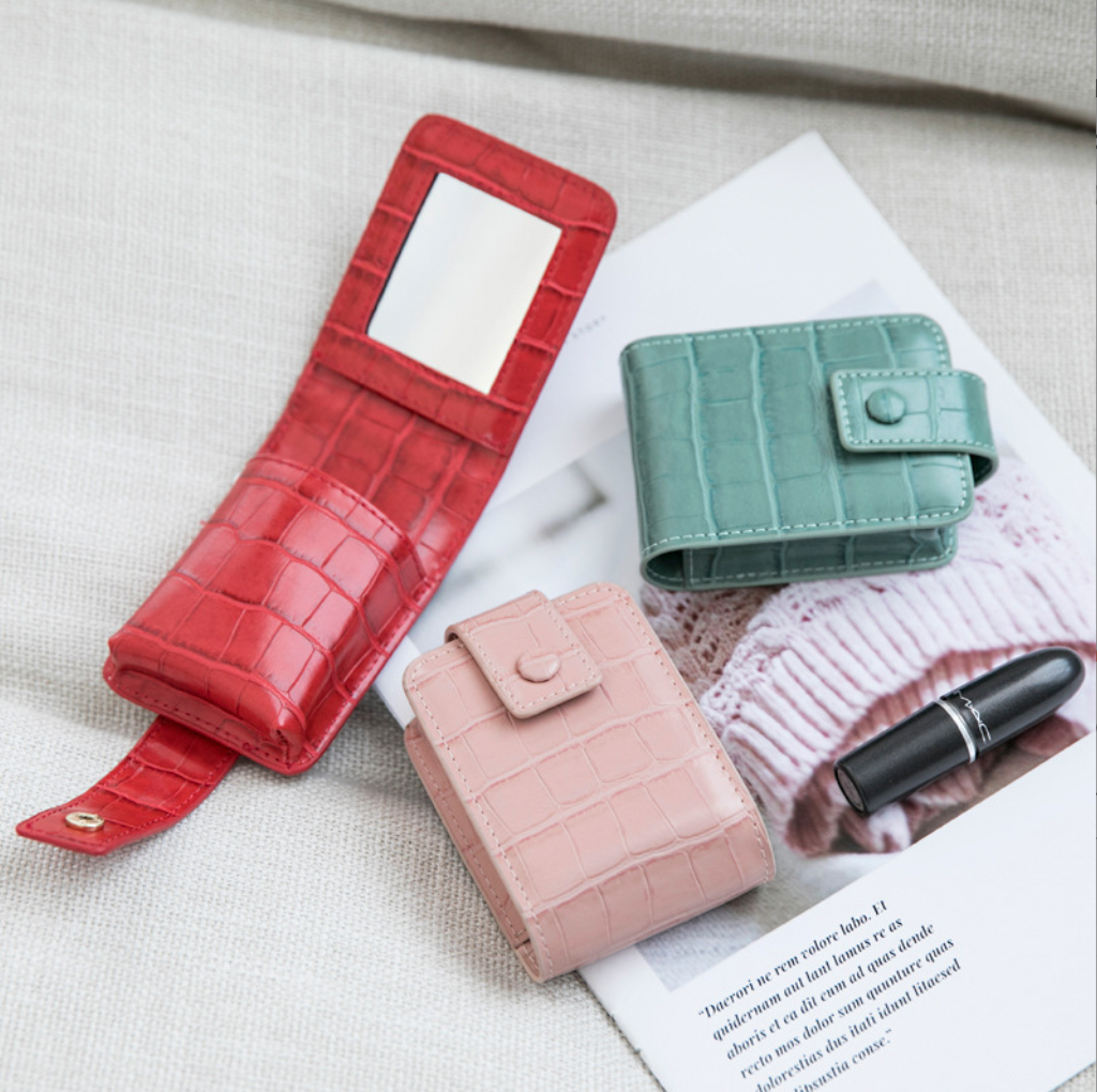 LuxeFold Lipstick Case with Mirror