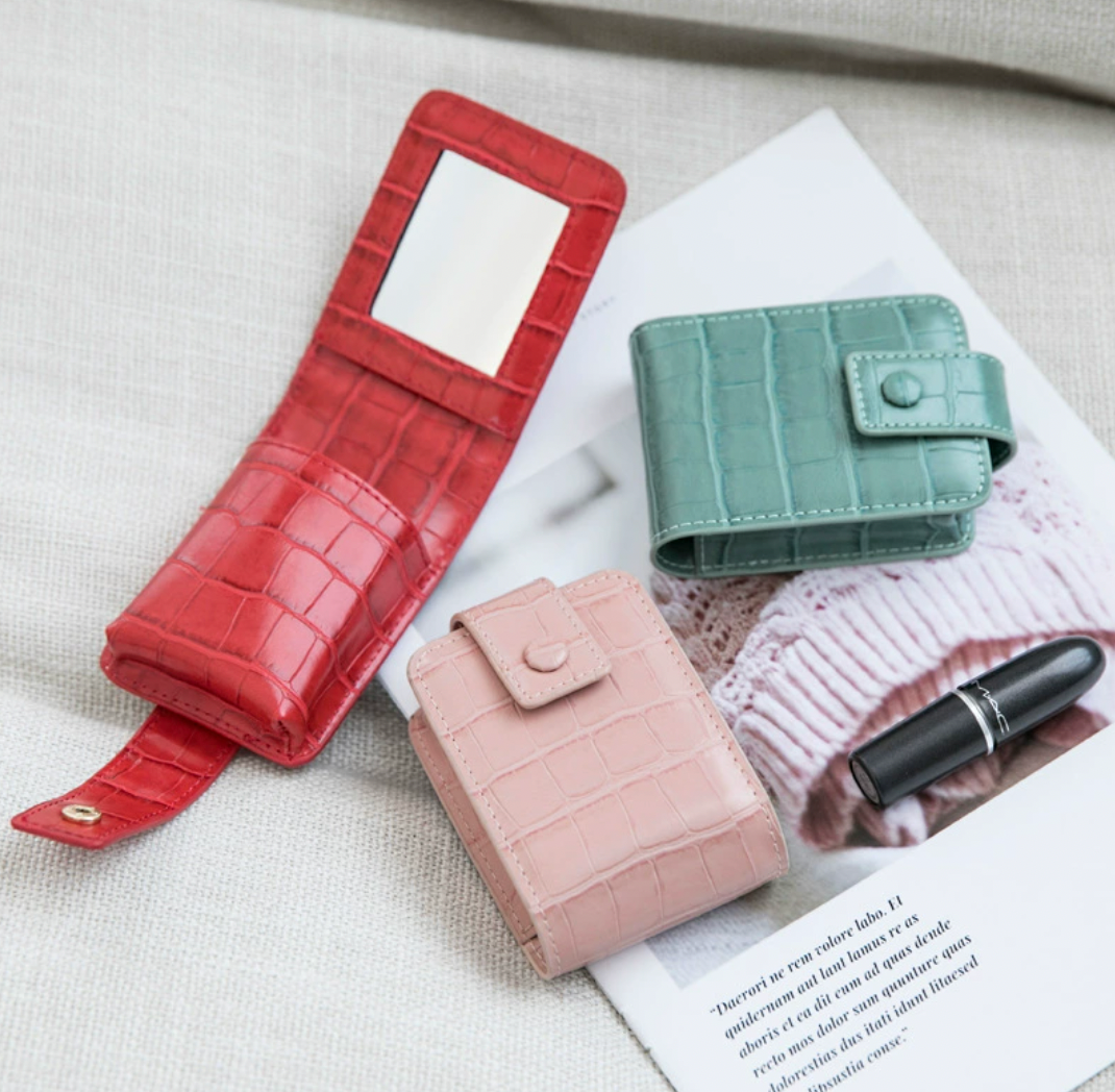 LuxeFold Lipstick Case with Mirror