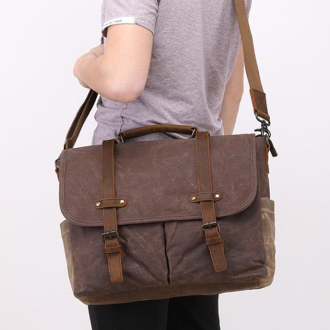 Oliver Vintage Canvas Messenger Bag for Men