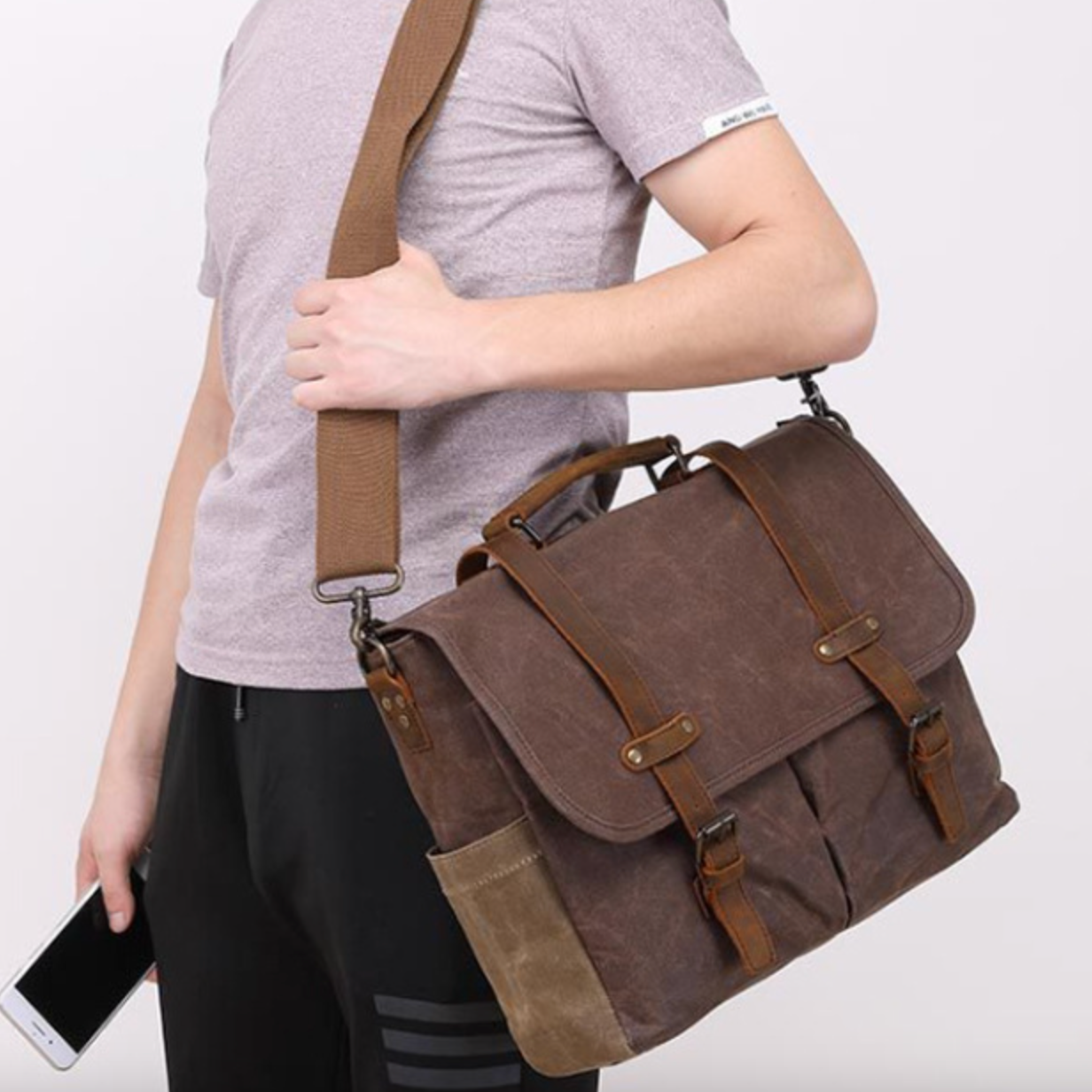 Oliver Vintage Canvas Messenger Bag for Men