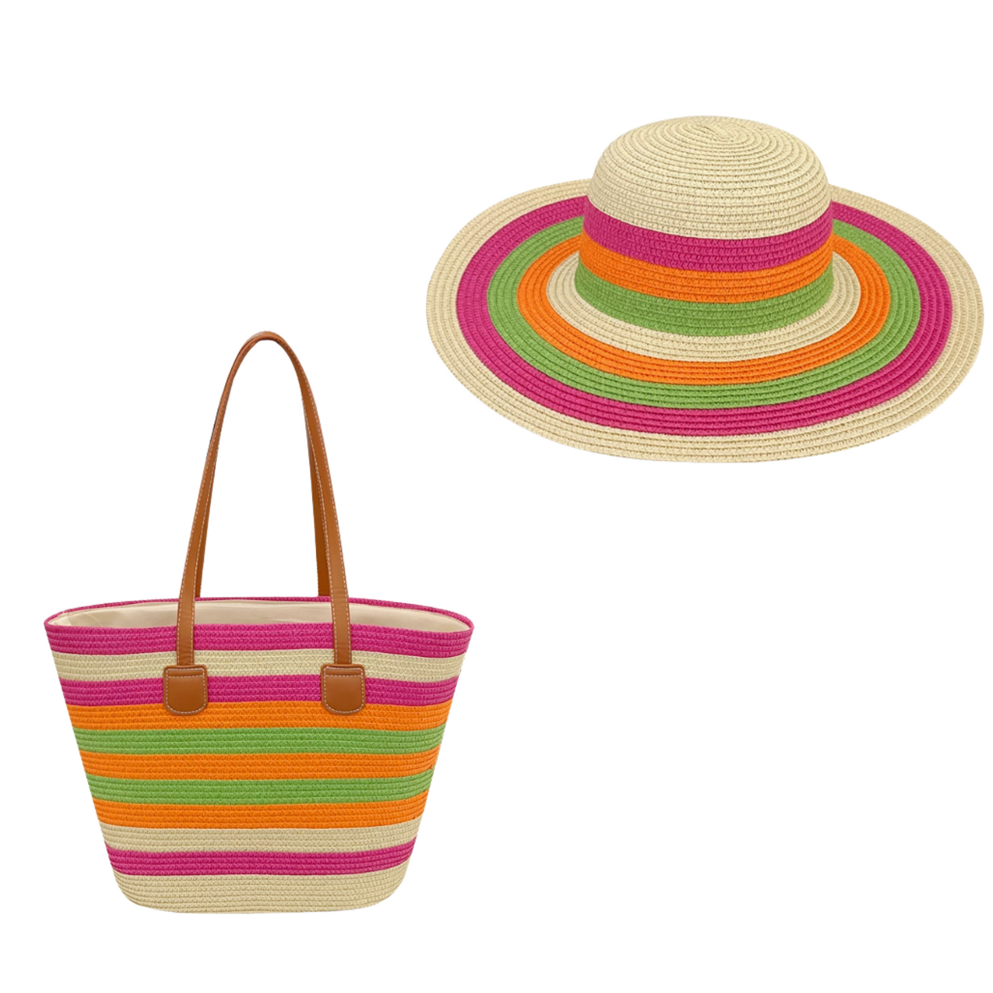 Amara Straw Bag and Hat Set