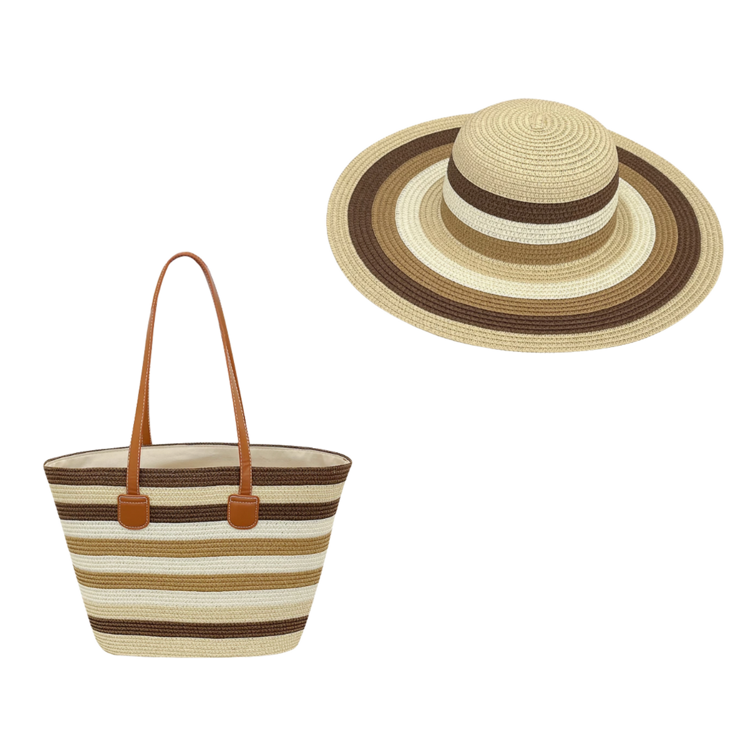 Amara Straw Bag and Hat Set