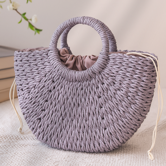 Half-Moon Straw Bag