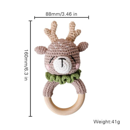 Crochet Animal Rattle Personalized Toy