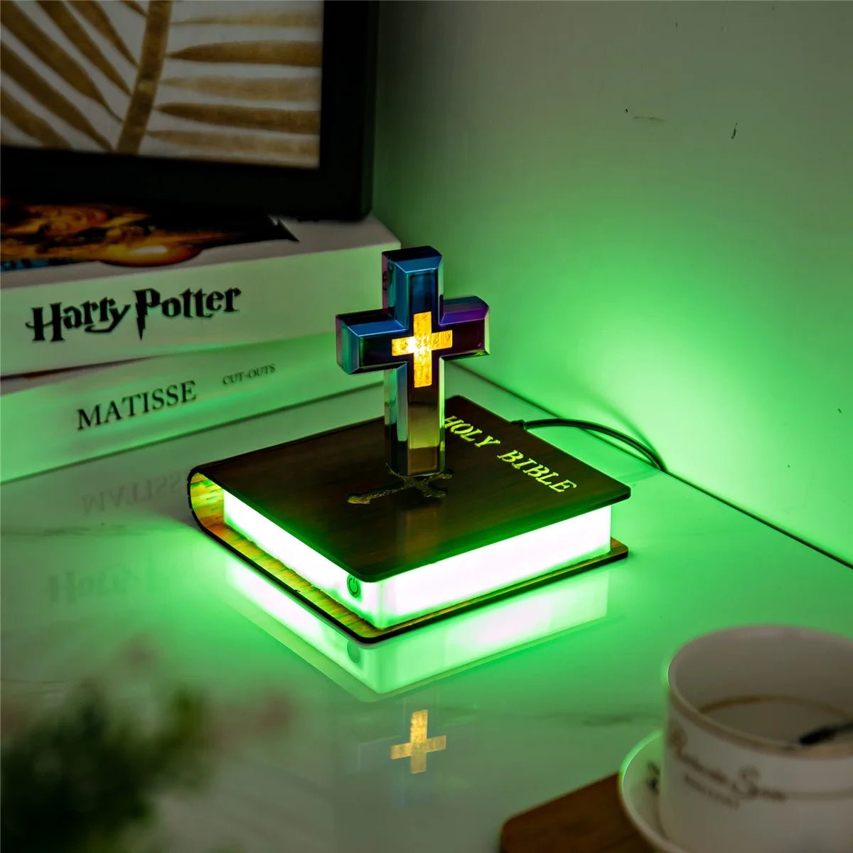 Bible Levitating Cross Lamp