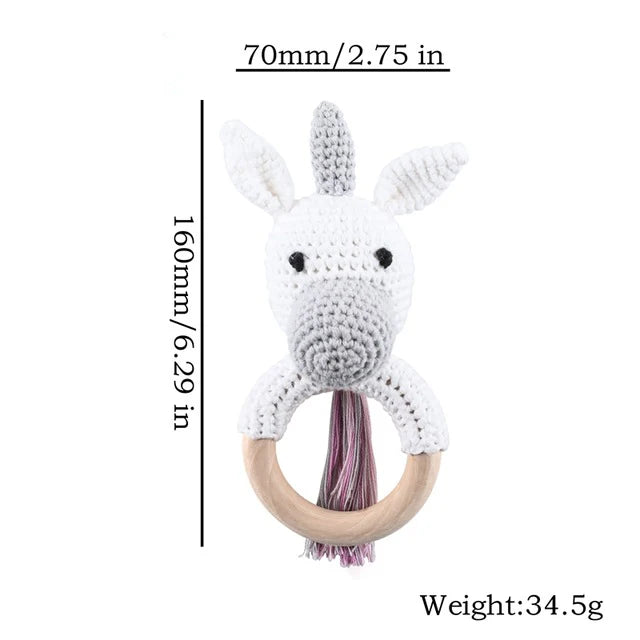 Crochet Animal Rattle Personalized Toy