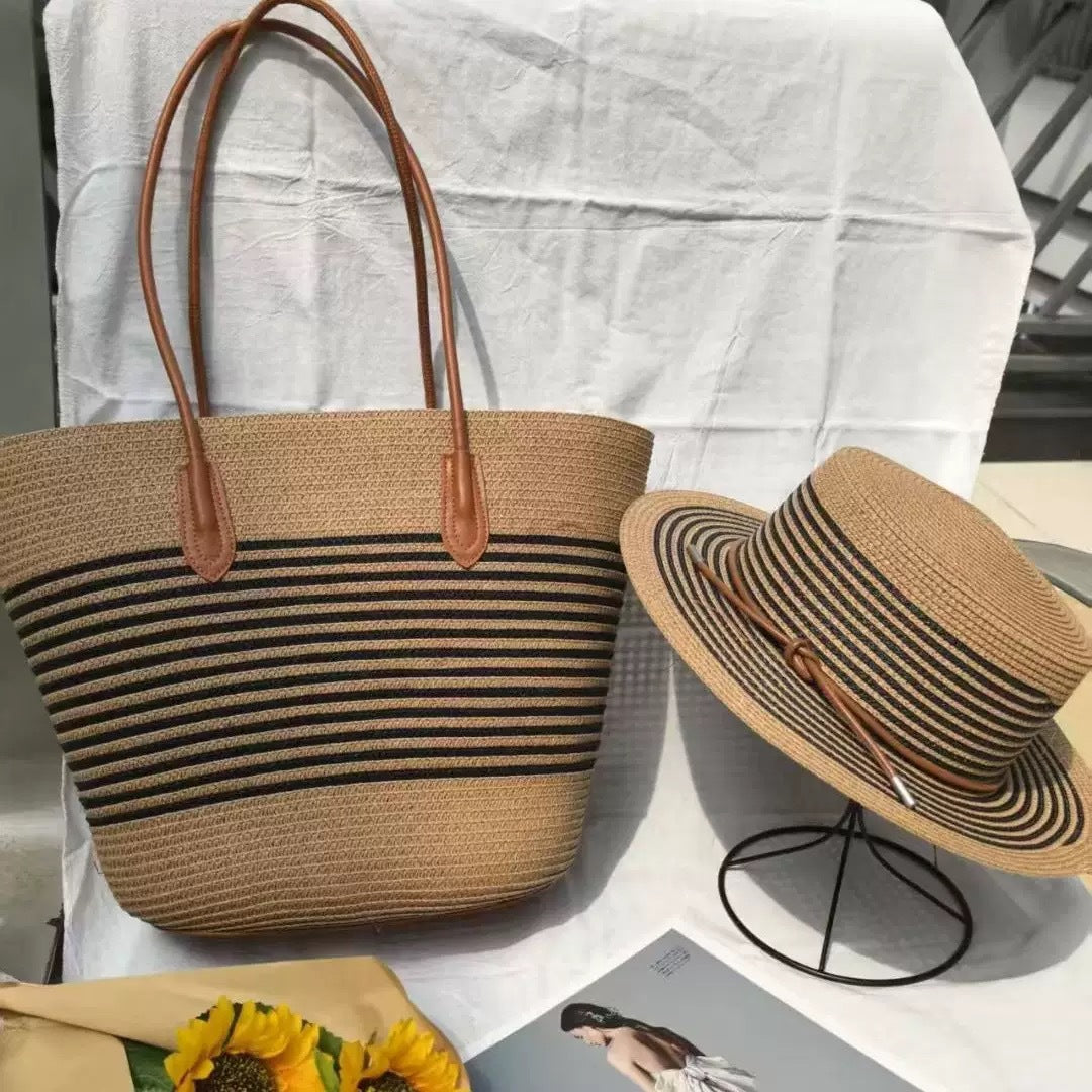 MIRANDA Straw Bag & Hat Set