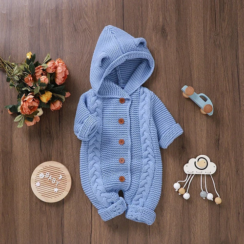 Knitted Hooded Romper