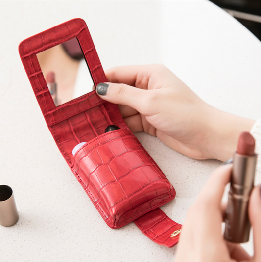 LuxeFold Lipstick Case with Mirror