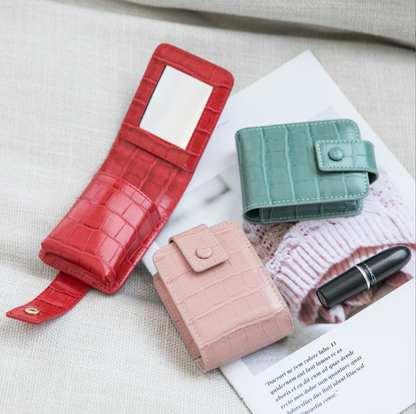 LuxeFold Lipstick Case with Mirror