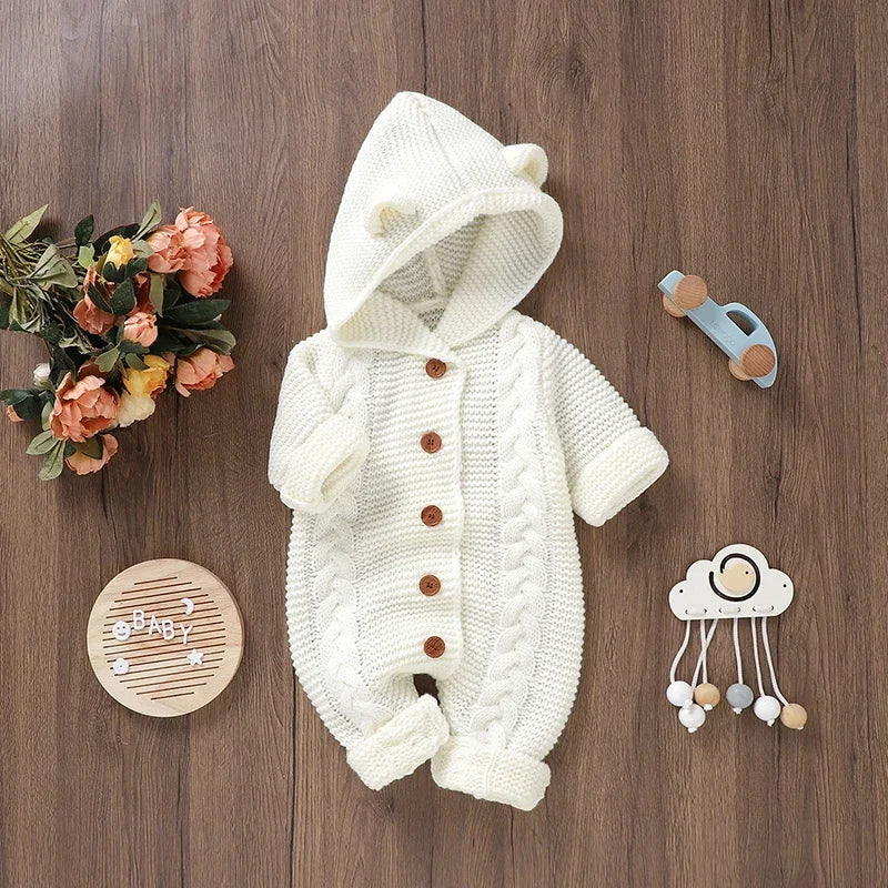 Knitted Hooded Romper