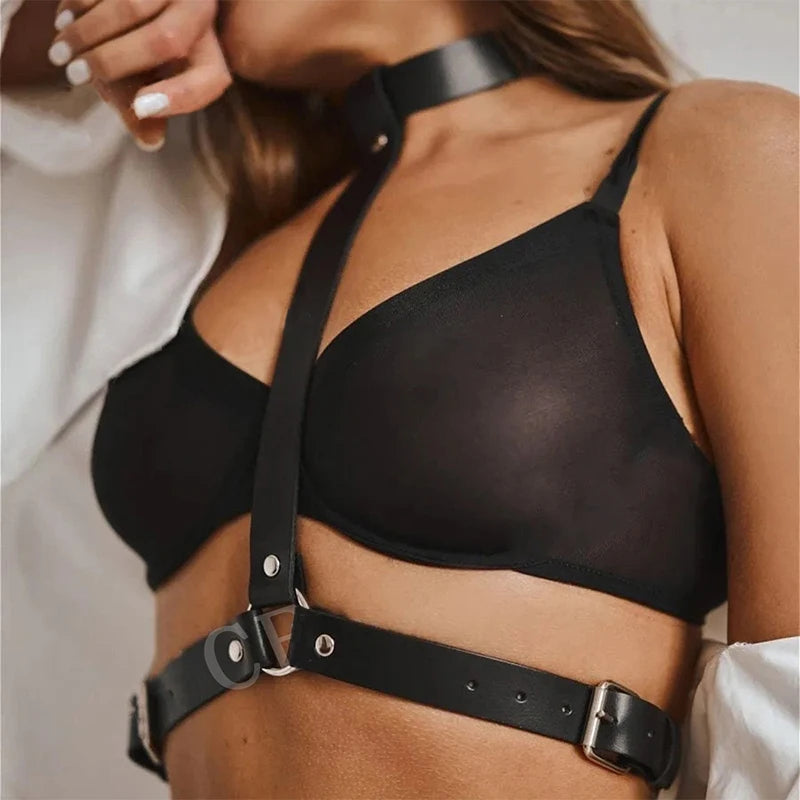 EVA’s Sexy PU Leather Harness | BDSM, Fetish & Gothic Lingerie