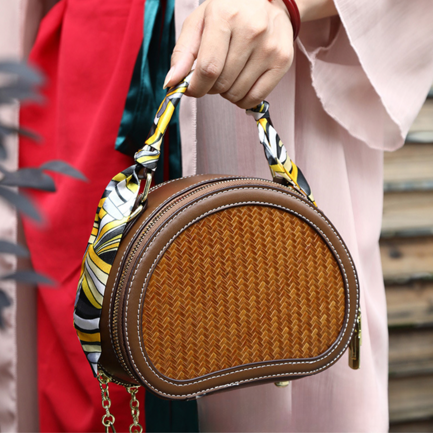 Retro Bamboo Woven Handbag
