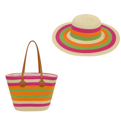 Amara Straw Bag and Hat Set