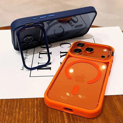 Transparent iPhone Case with Lanyard and Magnetic Bracket