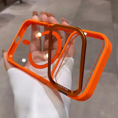 Transparent iPhone Case with Lanyard and Magnetic Bracket