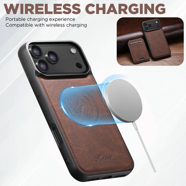 iPhone 17 Pro Leather Wallet Case with Card Holder