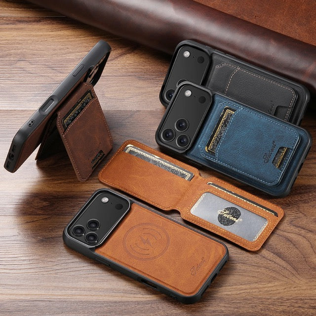 iPhone 17 Pro Leather Wallet Case with Card Holder