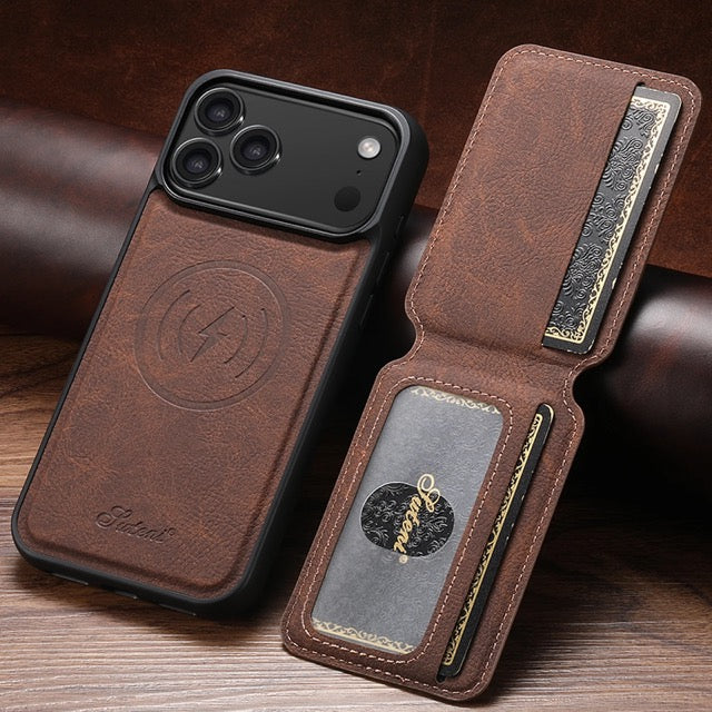 iPhone 17 Pro Leather Wallet Case with Card Holder