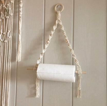 Macrame Paper Towel Organizer