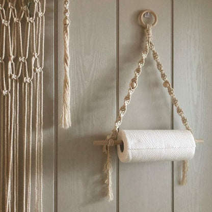 Macrame Paper Towel Organizer