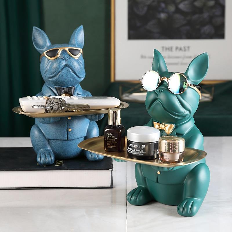 Awesome French Bulldog Money Box and Tray Sculpture