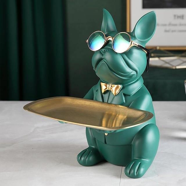 Awesome French Bulldog Money Box and Tray Sculpture